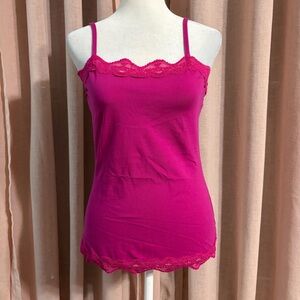 Ann Taylor Lace Trim Tank Top Camisole Y2K Cottage Coquette